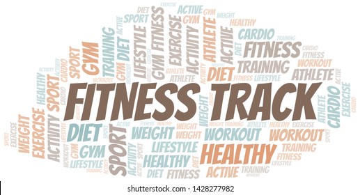 Fitness Track word cloud. Wordcloud made with text only.