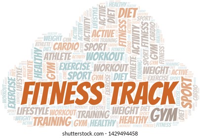 Fitness Track word cloud. Wordcloud made with text only.