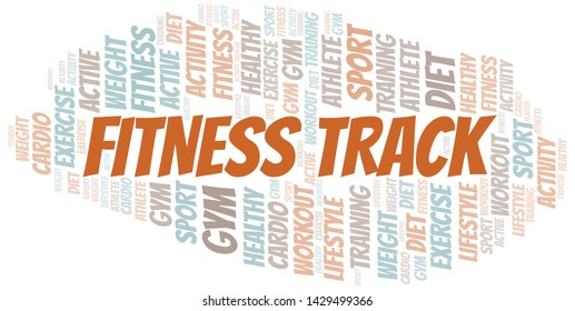 Fitness Track word cloud. Wordcloud made with text only.