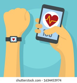Fitness tracker banner. Flat illustration of fitness tracker vector banner for web design