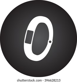 Fitness tracker bracelet simple icon on round background