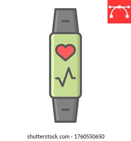 Fitness tracker color line icon, fitness and sport, fitness band sign vector graphics, editable stroke colorful linear icon, eps 10