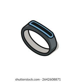 Fitness tracker counts steps on white background closeup