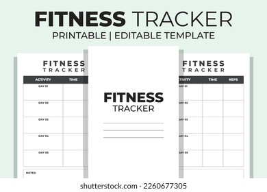 Fitness Tracker Editable KDP Interior