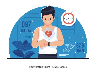 fitness tracker flat design vector illustration