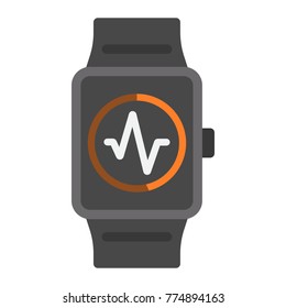 Fitness tracker flat icon, fitness and sport, sport watch sign vector graphics, a colorful solid pattern on a white background, eps 10.