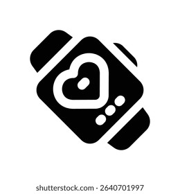 fitness tracker glyph icon. Strong and solid vector icon for websites, mobile interfaces, presentations, and visual branding. High quality and easy to edit.