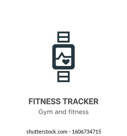 Fitness tracker glyph icon vector on white background. Flat vector fitness tracker icon symbol sign from modern gym and fitness collection for mobile concept and web apps design.
