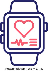 Fitness Tracker Icon Color Vector Illustration