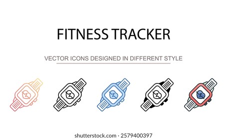 Fitness Tracker icon design with white background stock illustration