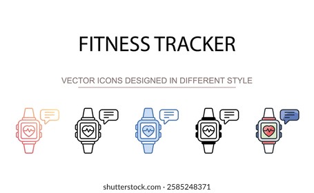 Fitness Tracker icon design with white background stock illustration