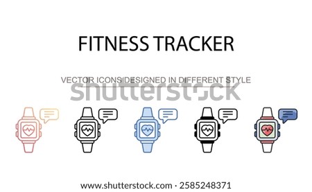 Fitness Tracker icon design with white background stock illustration