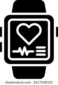 Fitness Tracker Icon Glyph Vector Illustration