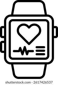 Fitness Tracker Icon Line Vector Illustration