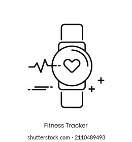 fitness tracker icon. Outline style icon design isolated on white background