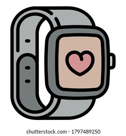 Fitness-Tracker-Symbol. Outline-Fitness-Tracker, Vektorsymbol für Webdesign einzeln auf weißem Hintergrund