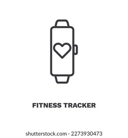 fitness tracker icon. Thin line fitness tracker icon from Fitness and Gym collection. Outline vector isolated on white background. Editable fitness tracker symbol can be used web and mobile