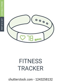 Fitness tracker icon. Time icon.