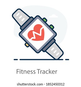 Fitness tracker icon, trendy vector of hand watch 