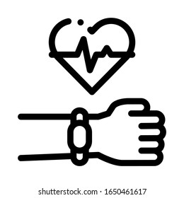Vector de iconos de seguimiento de fitness. Signo del Rastreador de fitness de esquema. Ilustración de símbolo de contorno aislado