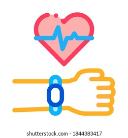 Fitness-Tracker Symbol Vektorgrafik. Outline Fitness Tracker Signature. Illustration des isolierten Stumpfsymboles