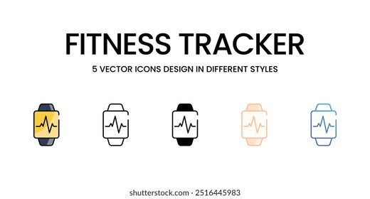 Fitness Tracker icons set vector stock illustration