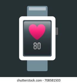 Fitness tracker interface ui icon, background, sport pedometer, smart watch vector template.