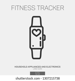 Fitness tracker line icon