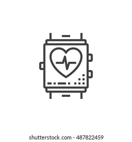 fitness tracker line icon, outline vector logo illustration, linear pictogram isolated on white