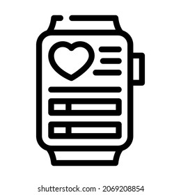 fitness tracker line icon vector. fitness tracker sign. isolated contour symbol black illustration