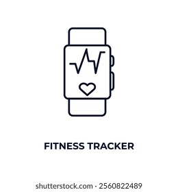 fitness tracker outline icon. Linear vector from gym concept. Thin line fitness tracker icon isolated on white background