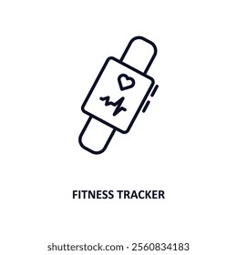 fitness tracker outline icon.  Thin line icon from gym and fitness collection. Editable vector isolated on white background