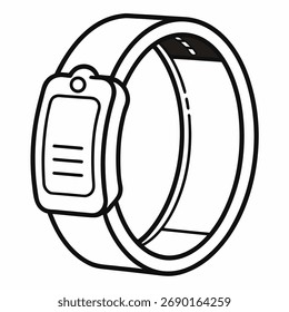 fitness tracker outline vetor em fundo branco