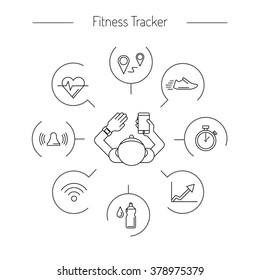Fitness tracker with pedometer function. 