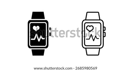 Fitness tracker set icon isolated on white background.