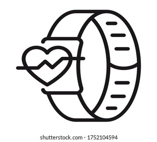 FITNESS TRACKER smart watch icon vector for web and app