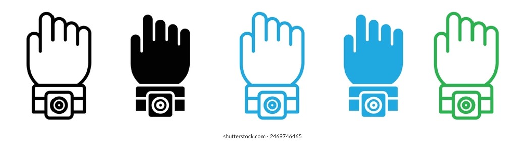 Conjunto de logotipo del reloj inteligente del rastreador de la aptitud Vector