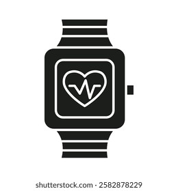 Fitness tracker smart watch icon Symbol mark in Outline style