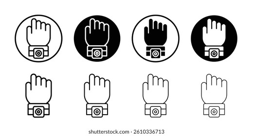 Fitness tracker smart watch icon Flat fill set collection