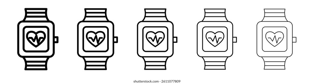 Fitness tracker smart watch icon Symbol mark in Outline style