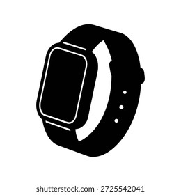 fitness tracker smartwatch silhouette vector art illustration