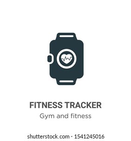 Fitness tracker vector icon on white background. Flat vector fitness tracker icon symbol sign from modern gym and fitness collection for mobile concept and web apps design.
