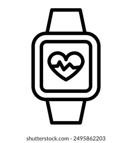 Fitness Tracker Vektorgrafik Line Icon Design