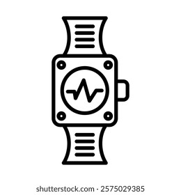 Fitness Tracker Vector Line Icon Design