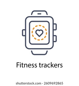 Fitness trackers vector icon stock illustration