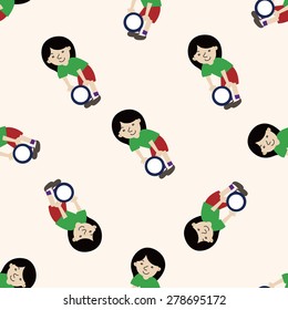 fitness trainer , cartoon seamless pattern background