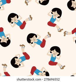 fitness trainer , cartoon seamless pattern background