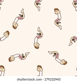 fitness trainer , cartoon seamless pattern background