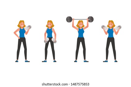 Fitness trainer character vector design. Woman dressed in sports clothes.
