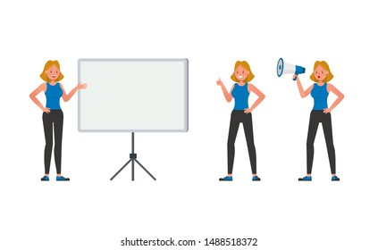 Fitness trainer character vector design. Woman dressed in sports clothes.